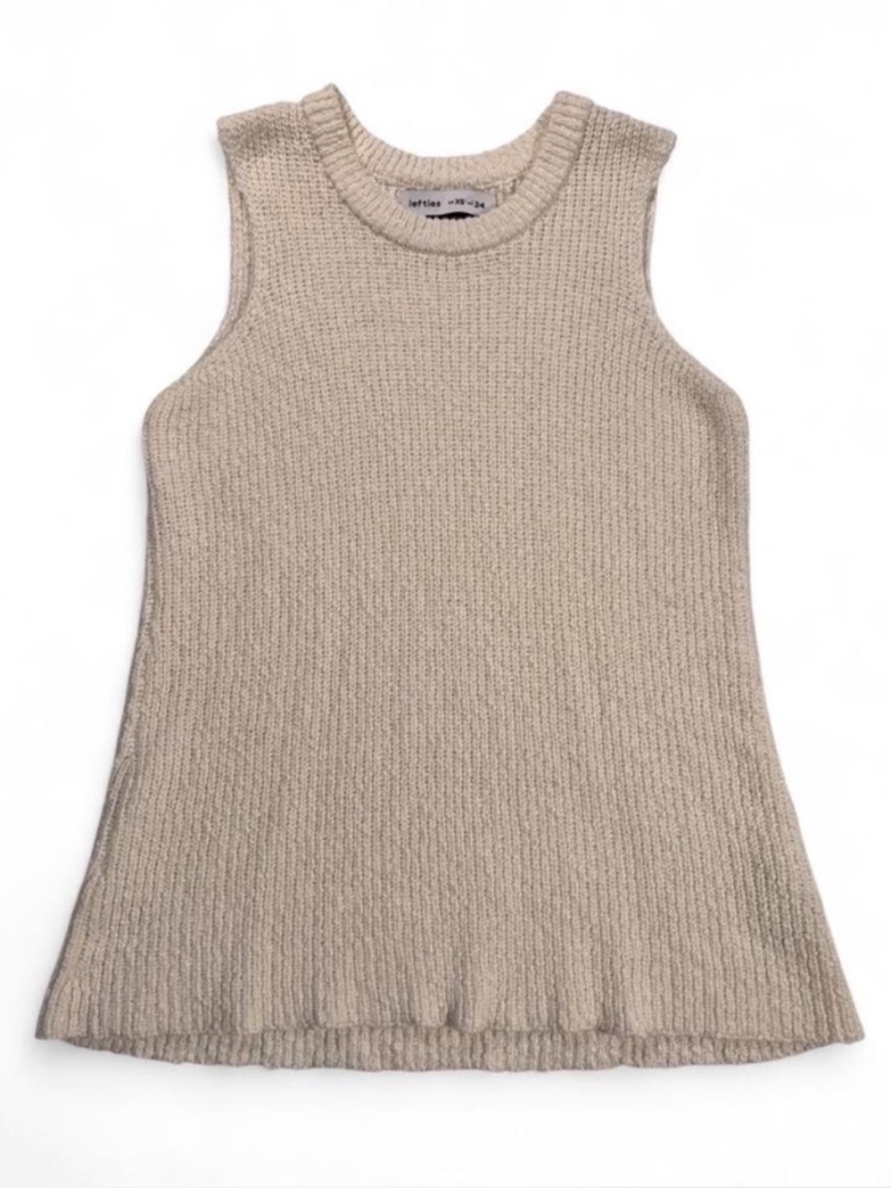 Lefties Sleeveless Knit Tank Top Lightweight Beige Neutral size XS